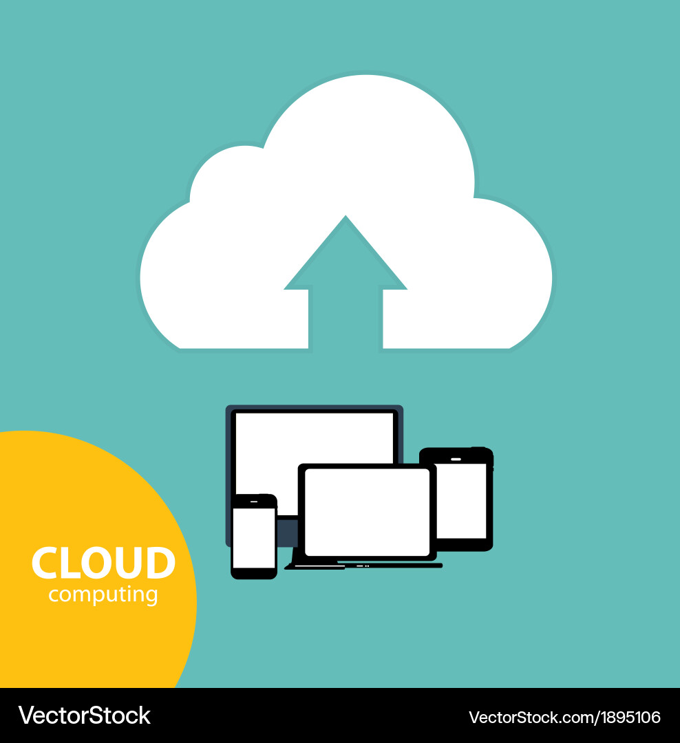 Cloud computing concept on different electronic Vector Image