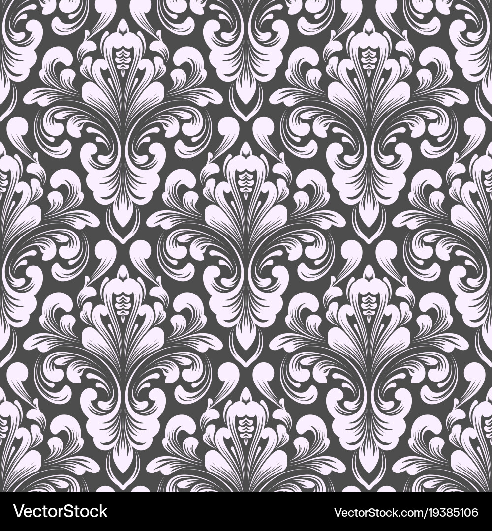 Damask seamless pattern background vector image