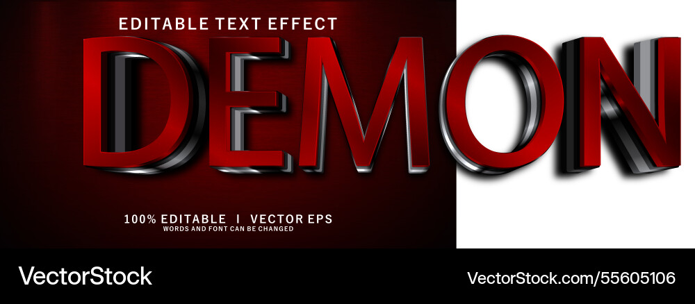 Demon 3d text effect with modern style design Demon 3d text effect with modern style design vector image