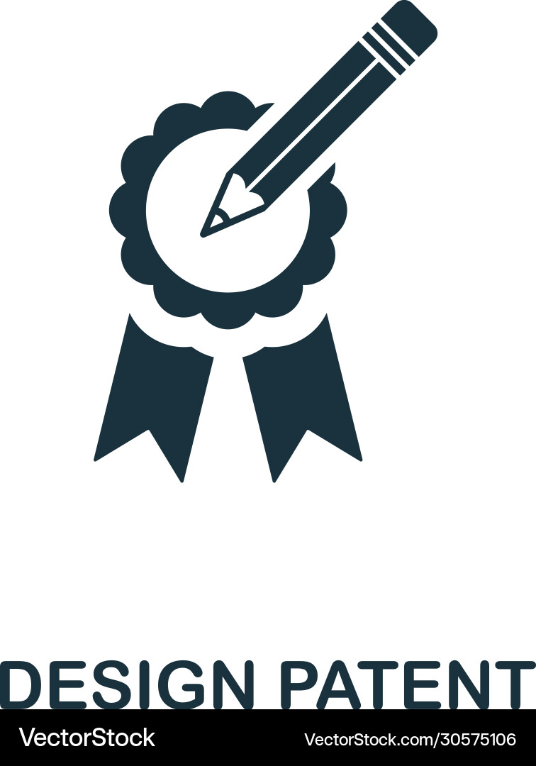 Design patent icon simple element from vector image