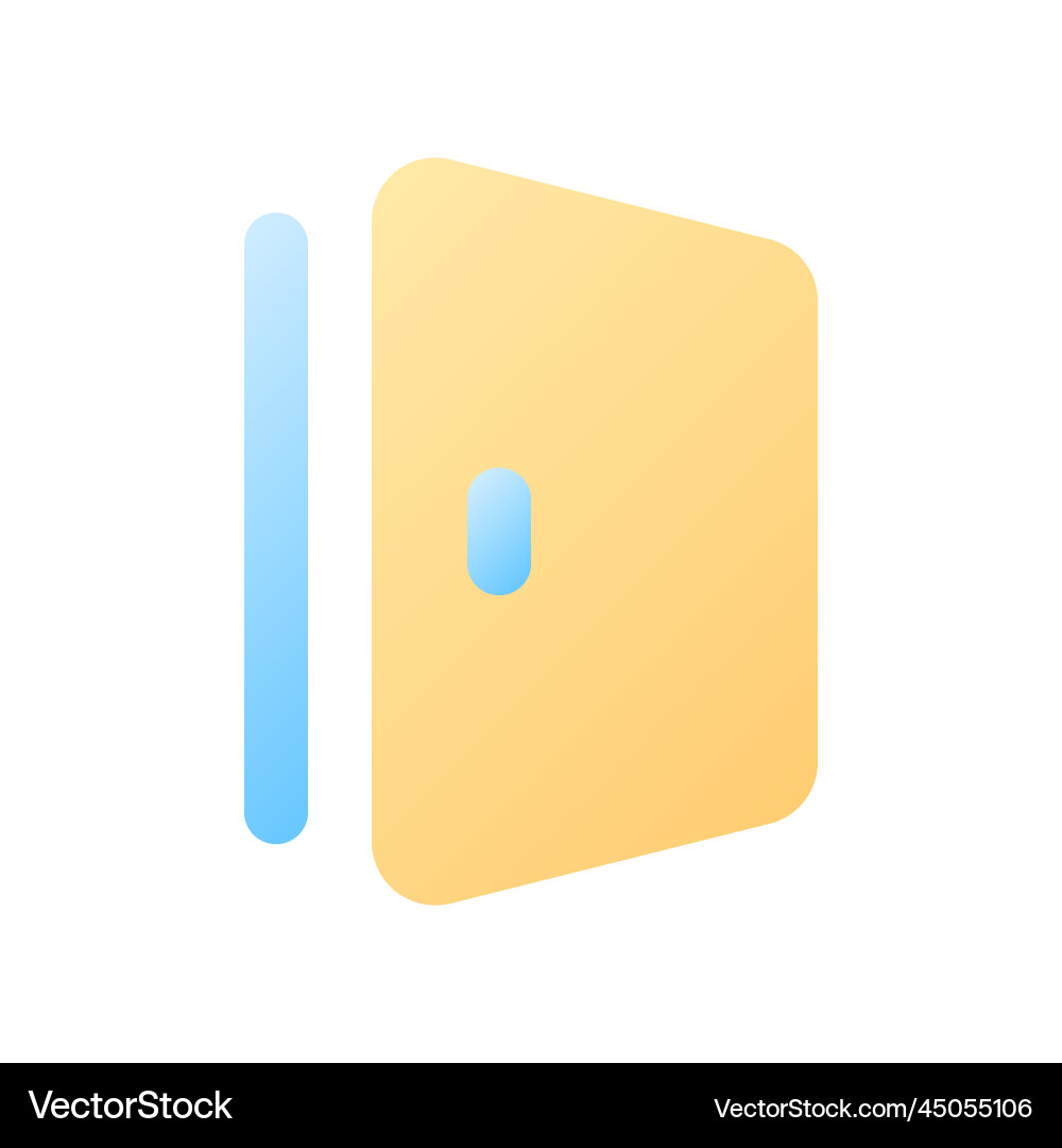Door pixel perfect flat gradient color ui icon vector image
