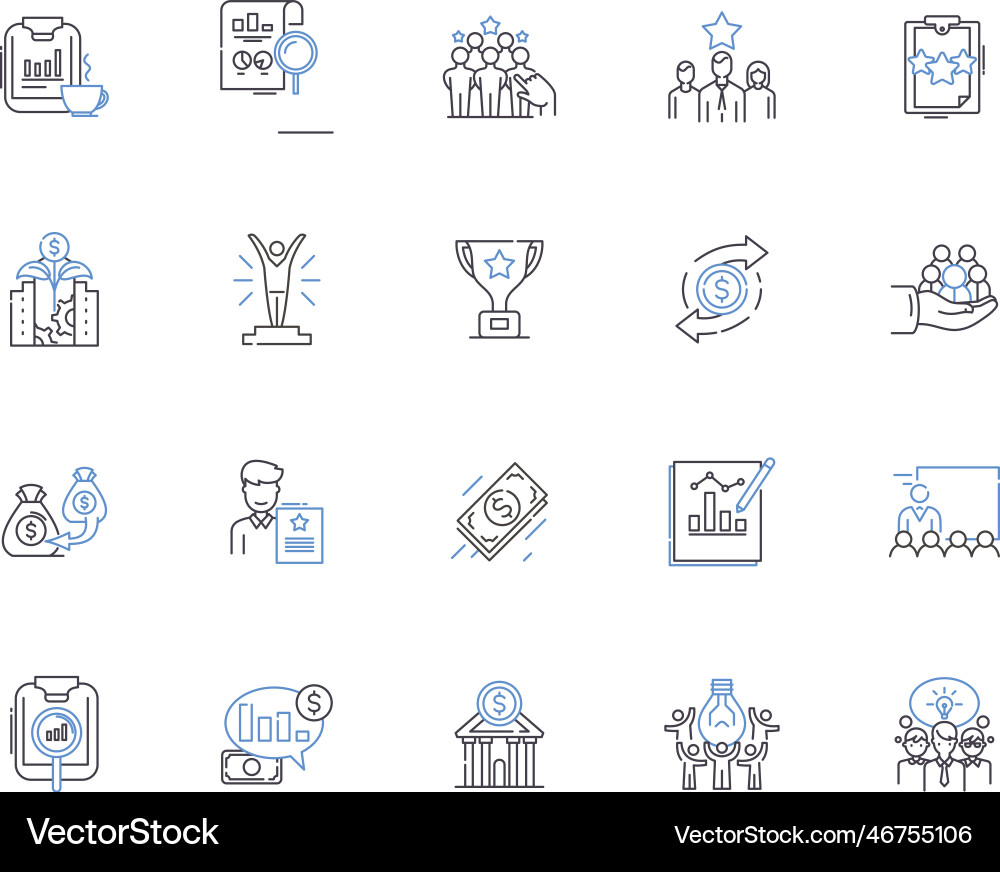 Efficiency outline icons collection efficient vector image