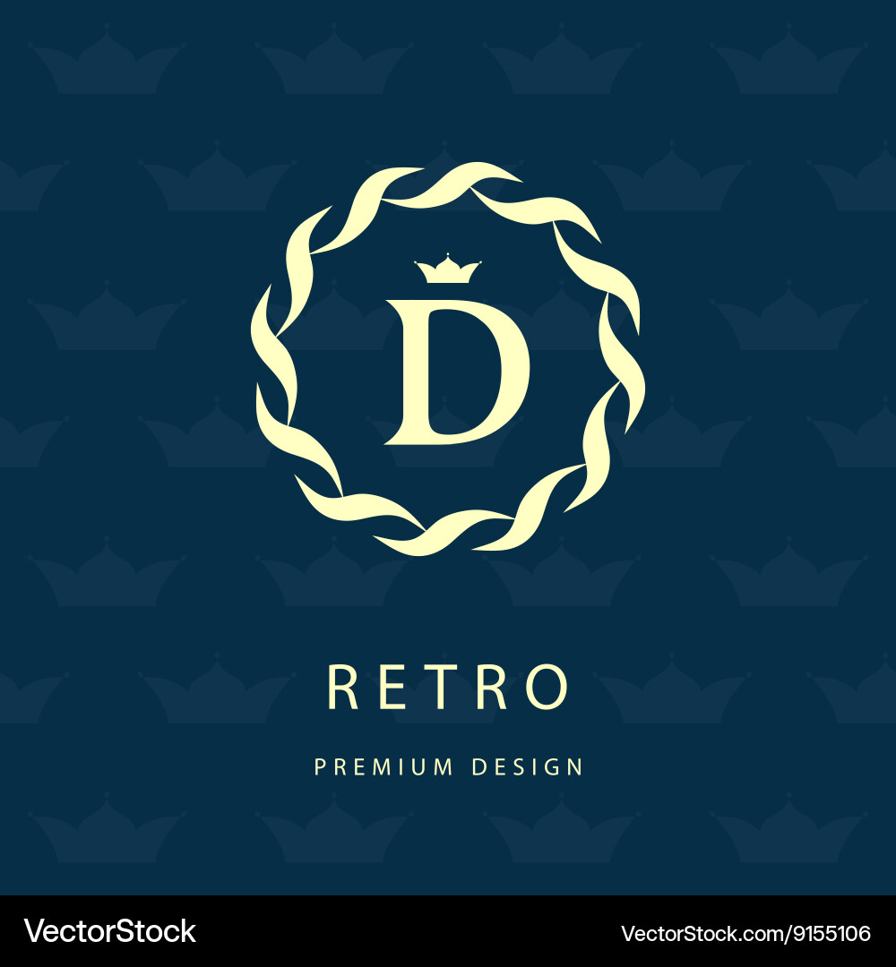 Elegant Monogram & Crest Royalty Free Vector Image