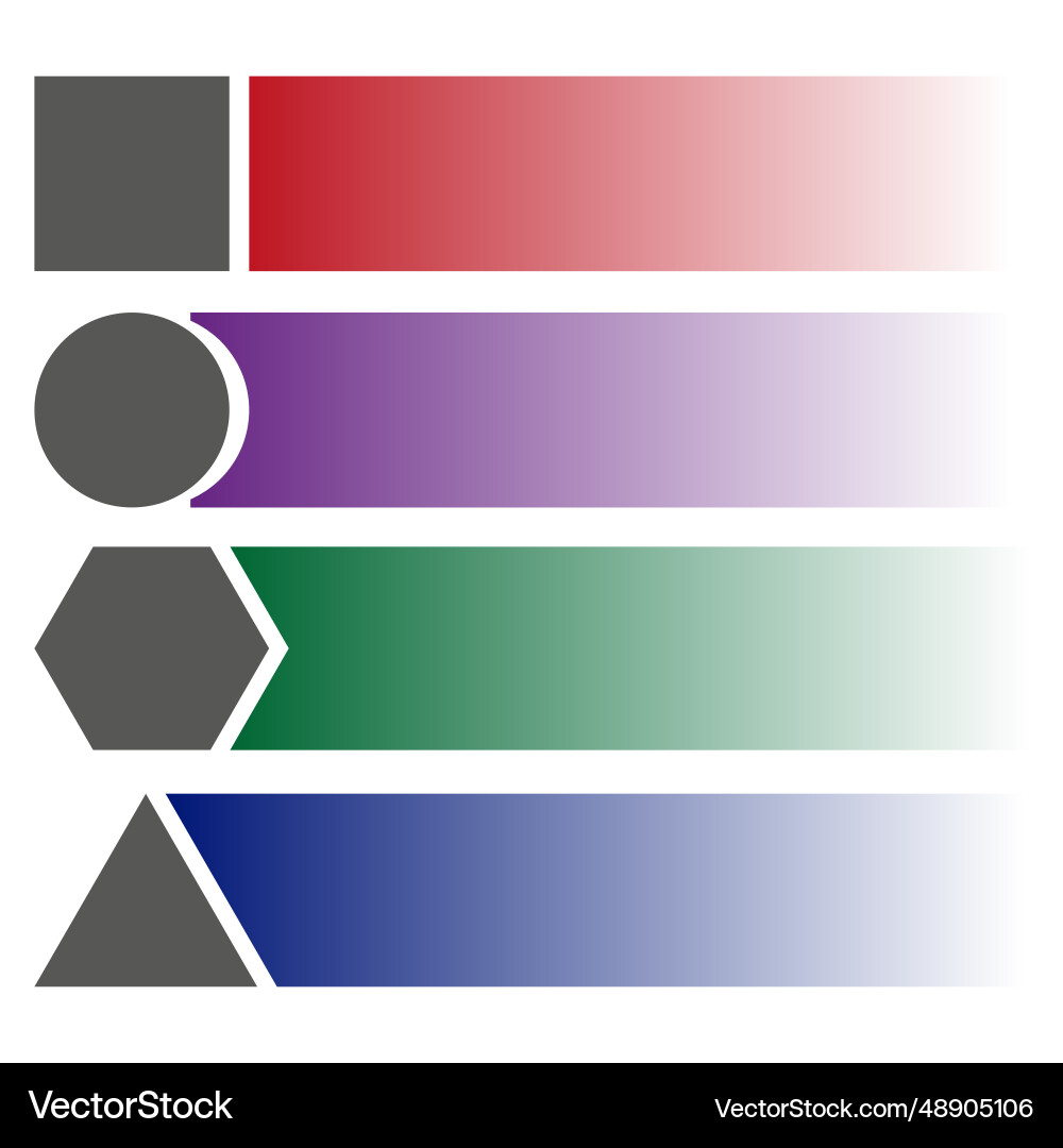 Fading banners with basic shapes casting Fading banners with basic shapes casting vector image