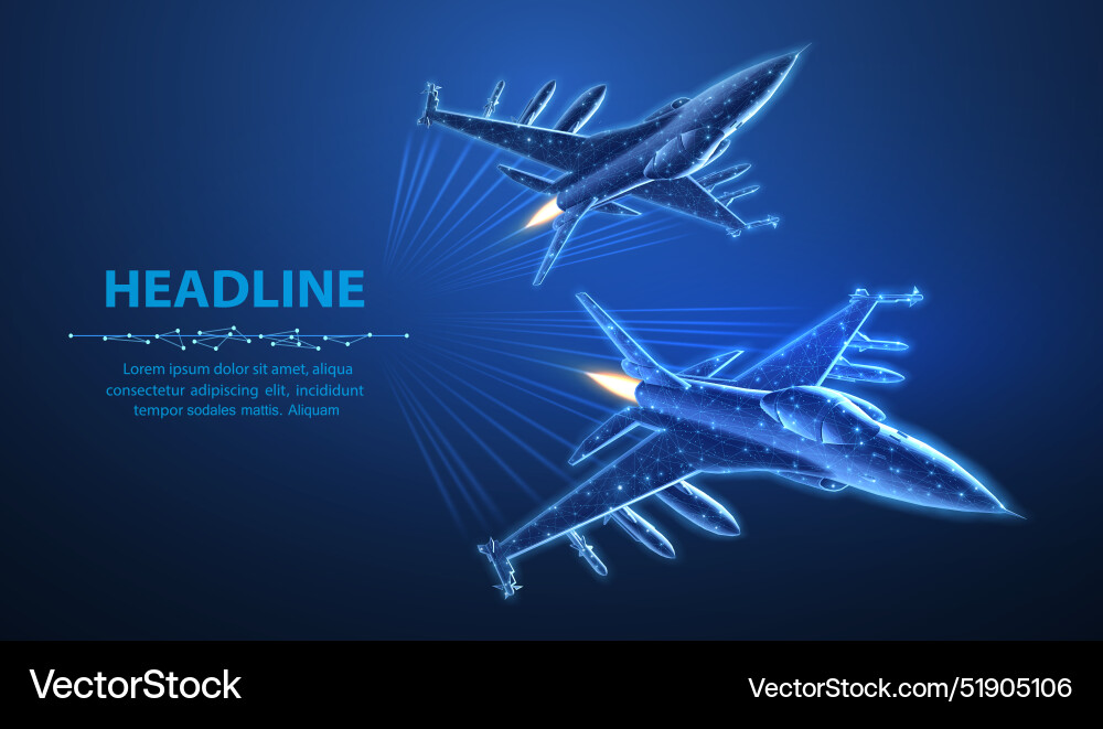Fighter jet military aircraft aerospace Royalty Free Vector