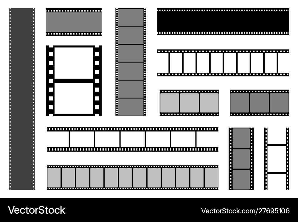 Filmstreifen Sammlung alte Retro Kinostreifen Filmstreifen Sammlung alte Retro Kinostreifen vektorbild
