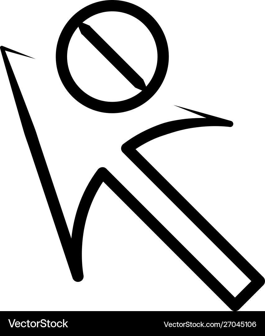 Forbidden cursor icon from user interface outline Vector Image
