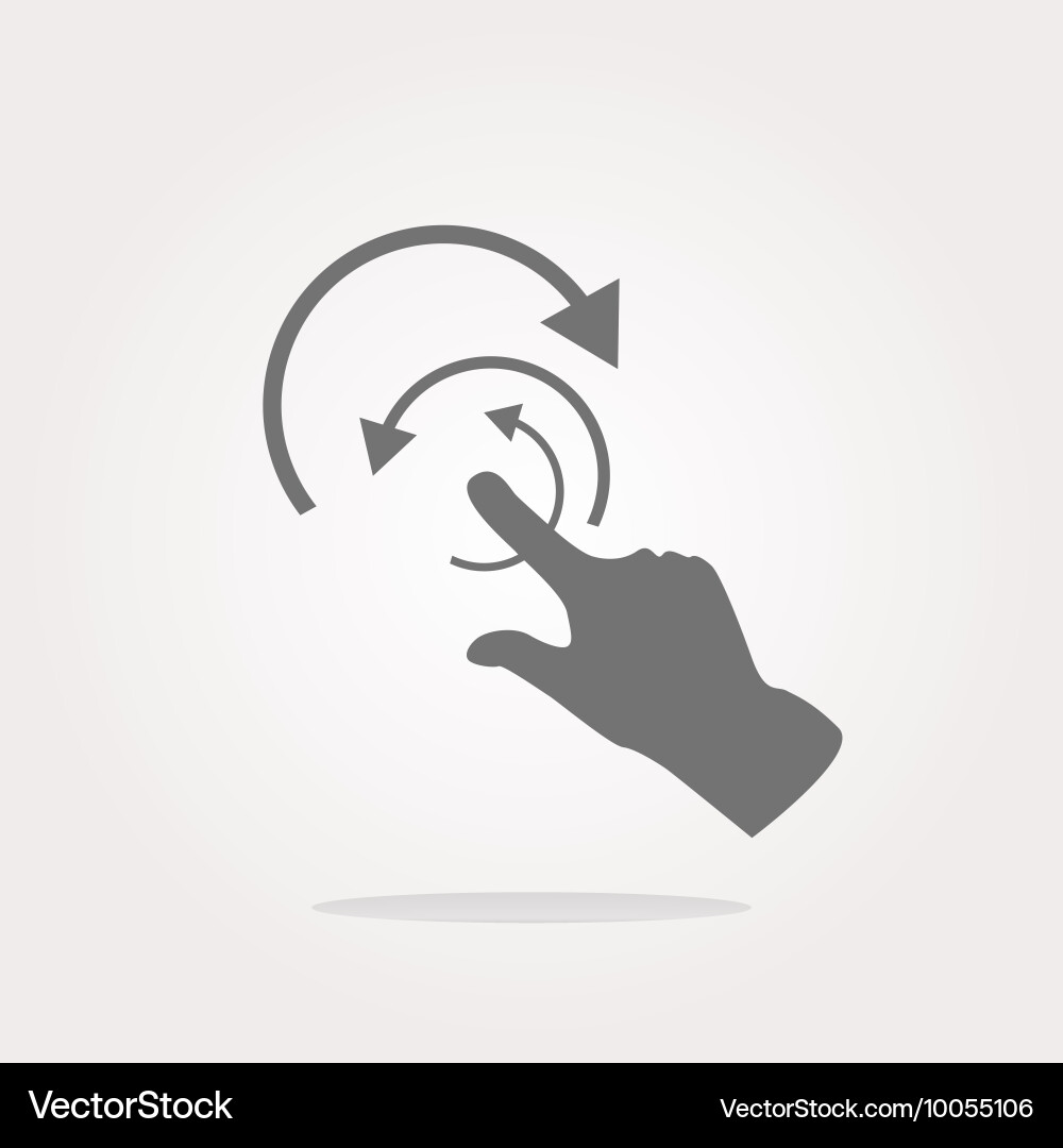 Hand and abstract arrow web app button icon vector image