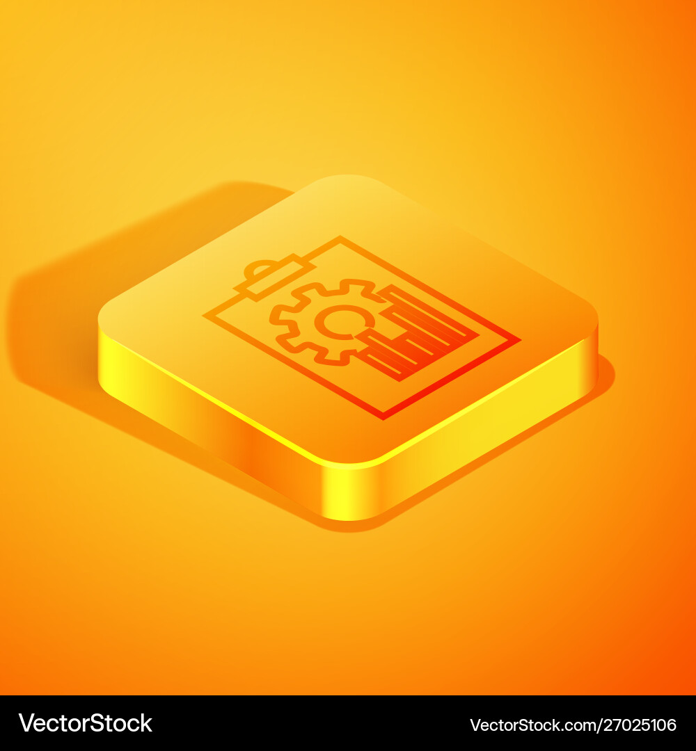 Isometric line clipboard with graph chart icon Isometric line clipboard with graph chart icon Vector Image