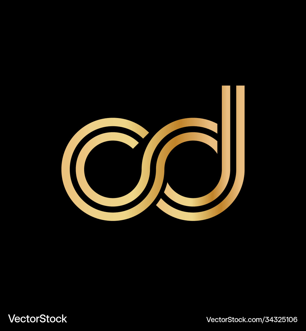 Lowercase letters c and d flat bound design Lowercase letters c and d flat bound design vector image