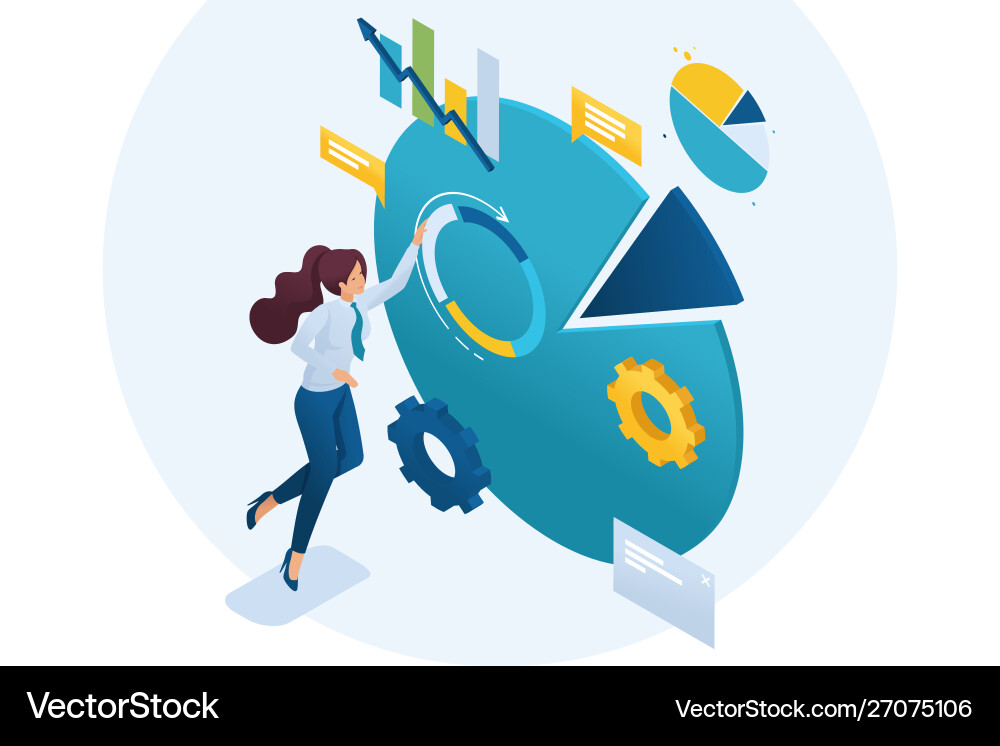 Modern Work Concept - Data Analysis Vector Image