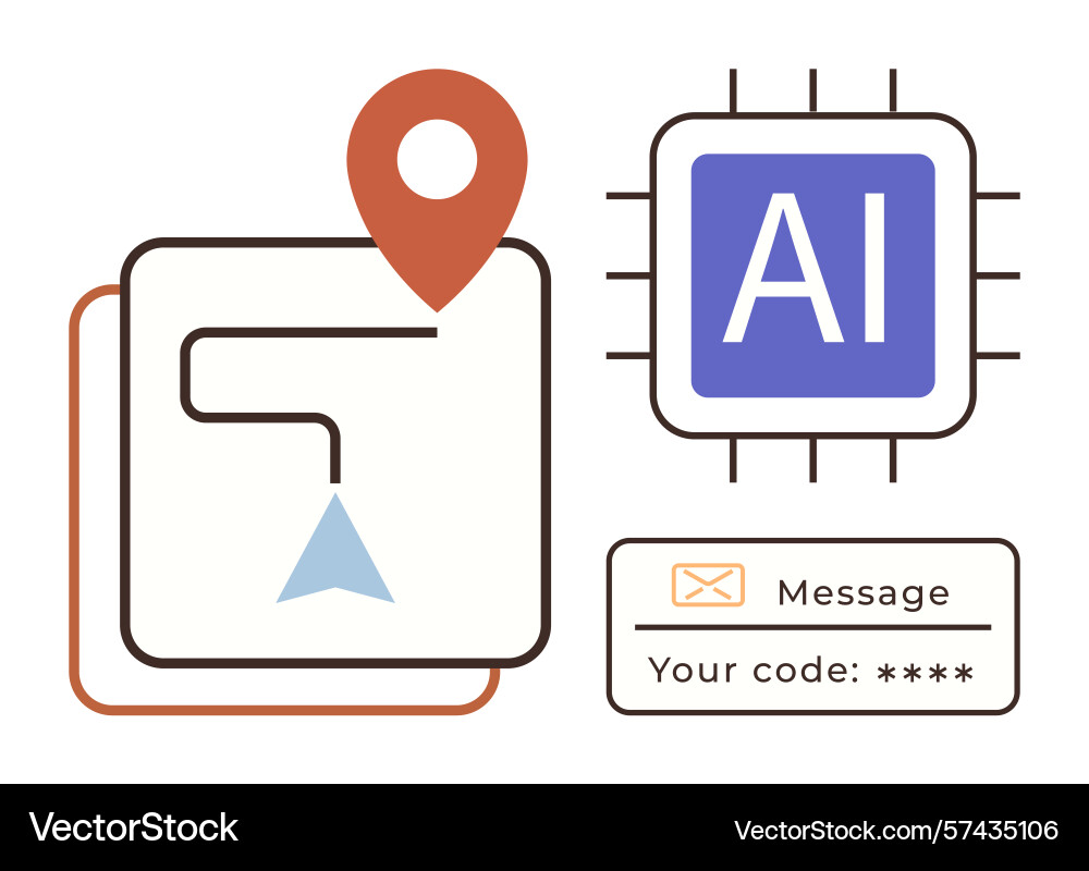 Navigation with ai technology and security Navigation with ai technology and security vector image