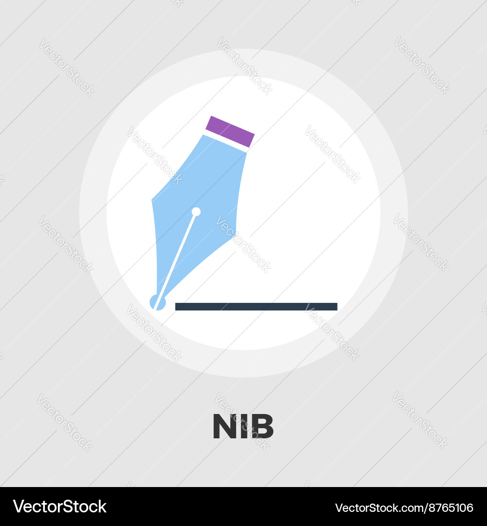 Nib icon flat Vector Image