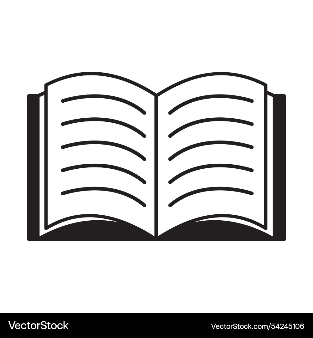 Notebook icon lined pages graphic open book vector image