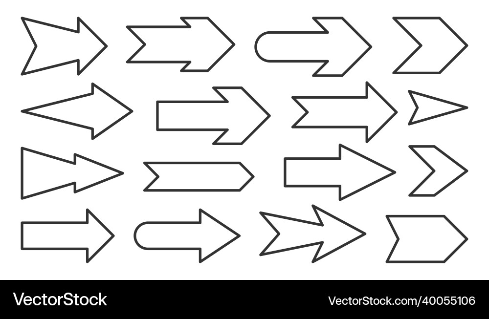 Pfeil Cursor Webpointer Richtung schwarz Linie Set Pfeil Cursor Webpointer Richtung schwarz Linie Set vektorbild