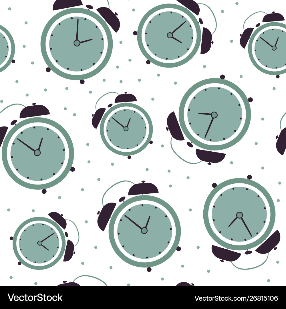 Retro Clock Pattern - Seamless vector image