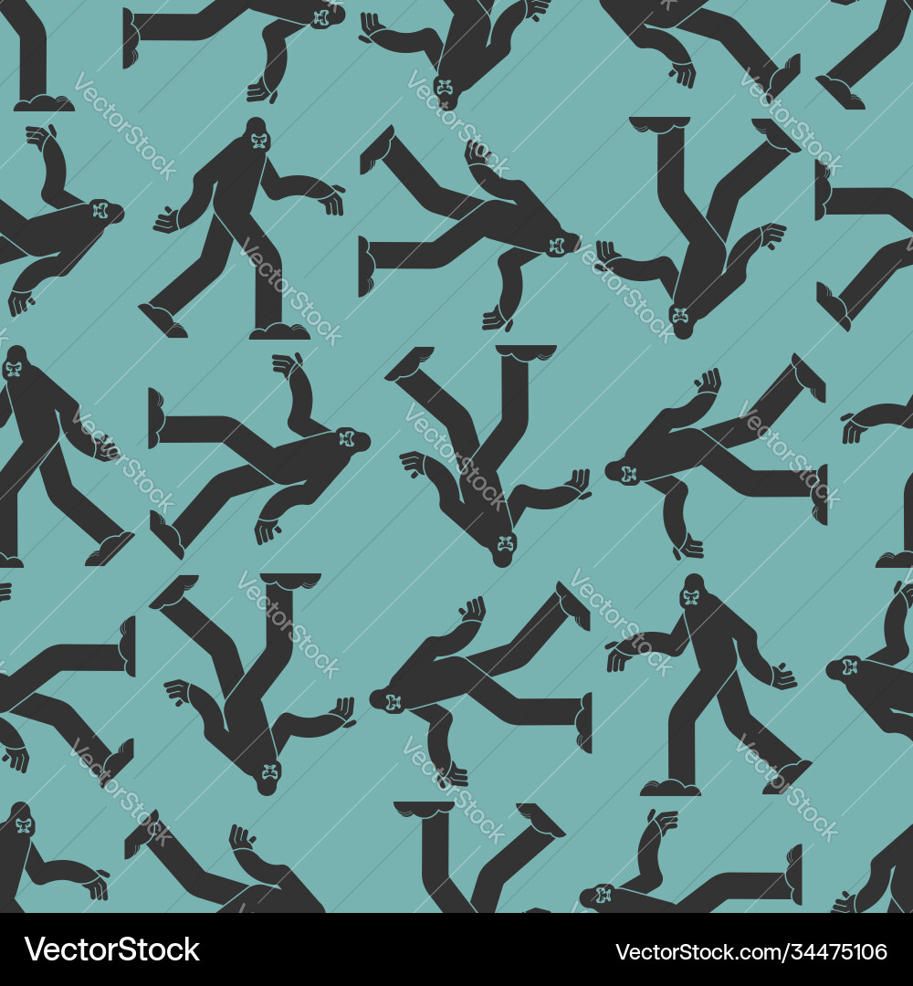 Sasquatch pattern seamless bigfoot background Vector Image