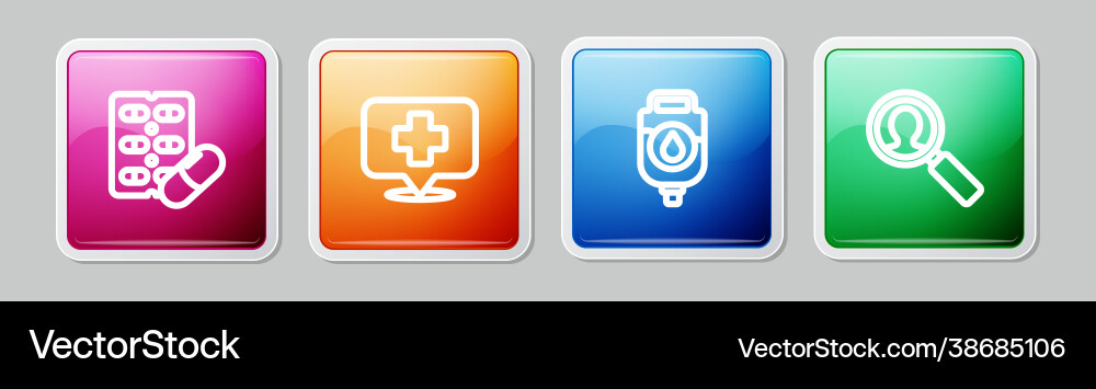 Set line pills in blister pack map pointer Set line pills in blister pack map pointer Vector Image