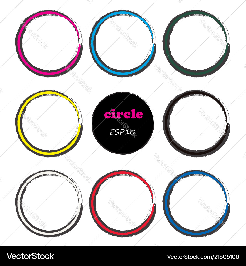 Set of 9 circles design elements Set of 9 circles design elements vector image