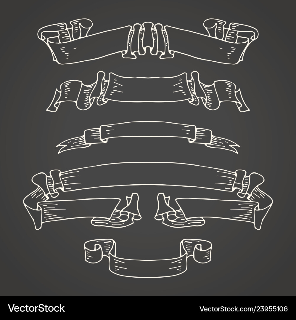 Set of realistic transparent ribbons element Vector Image