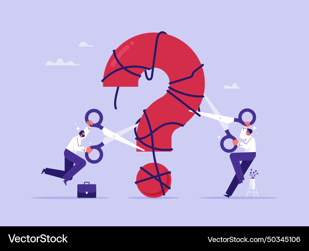 Solving complex problem with teamwork concept vector image