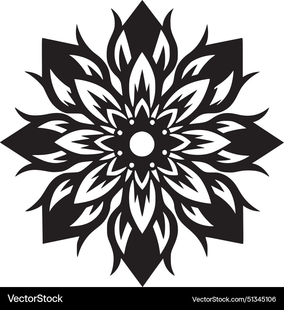 Sunflower - black and white isolated icon Vector Image