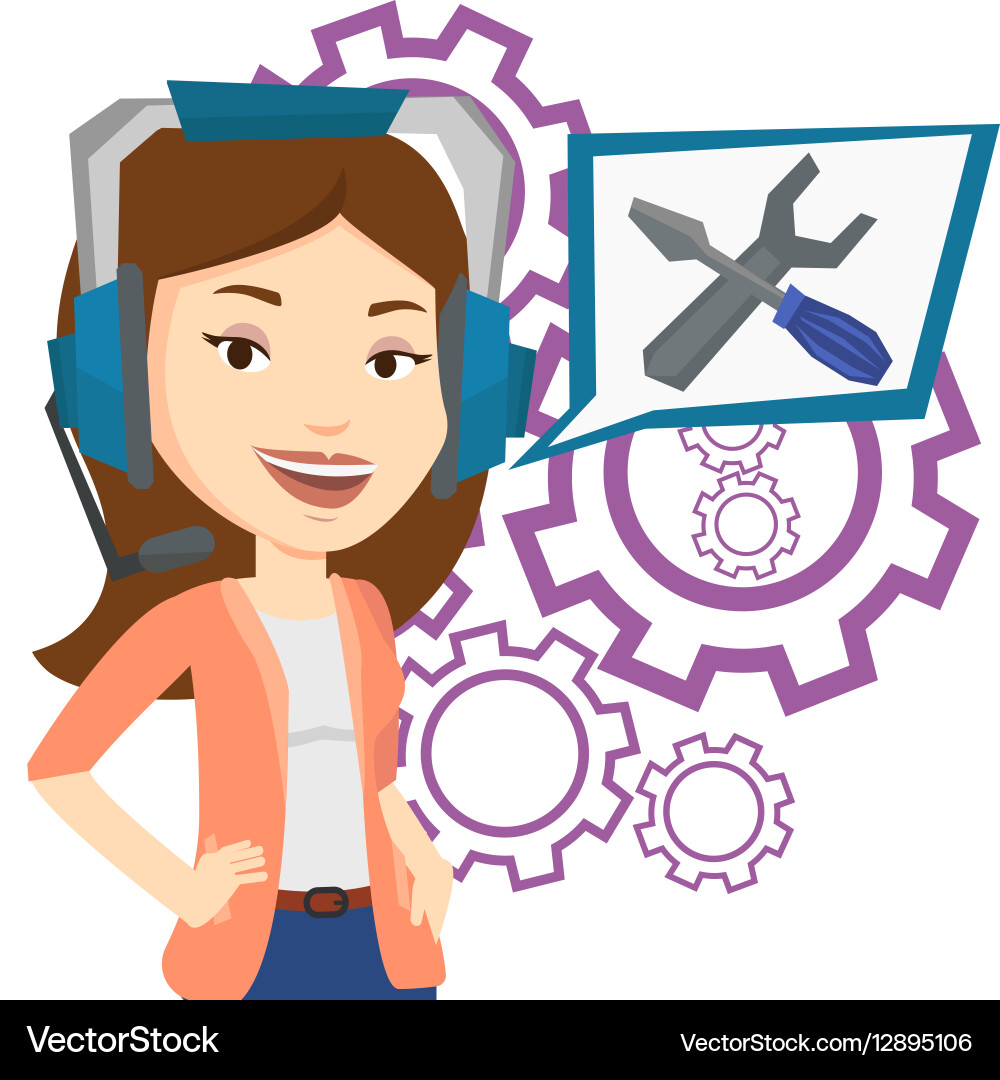 Technical support operator vector image