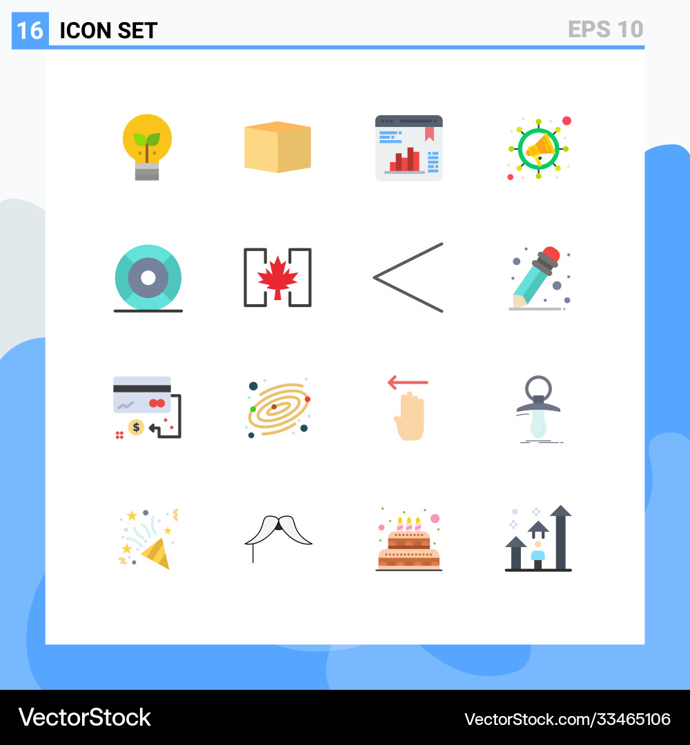 User interface pack 16 basic flat colors ui Vector Image