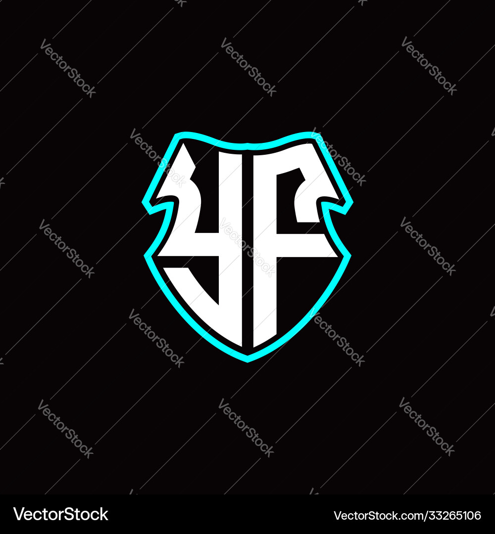 Y f initial logo design with a shield shape Y f initial logo design with a shield shape vector image