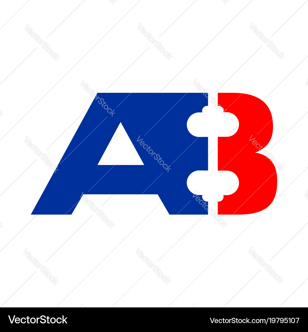 Ab a8 initials barbel shape symbol design vector image