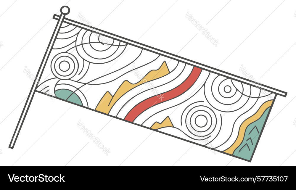 Abstract flag with organic wavy line pattern vector image