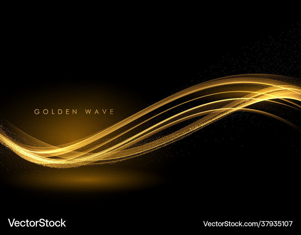 Abstract gold waves shiny golden moving lines Abstract gold waves shiny golden moving lines vector image
