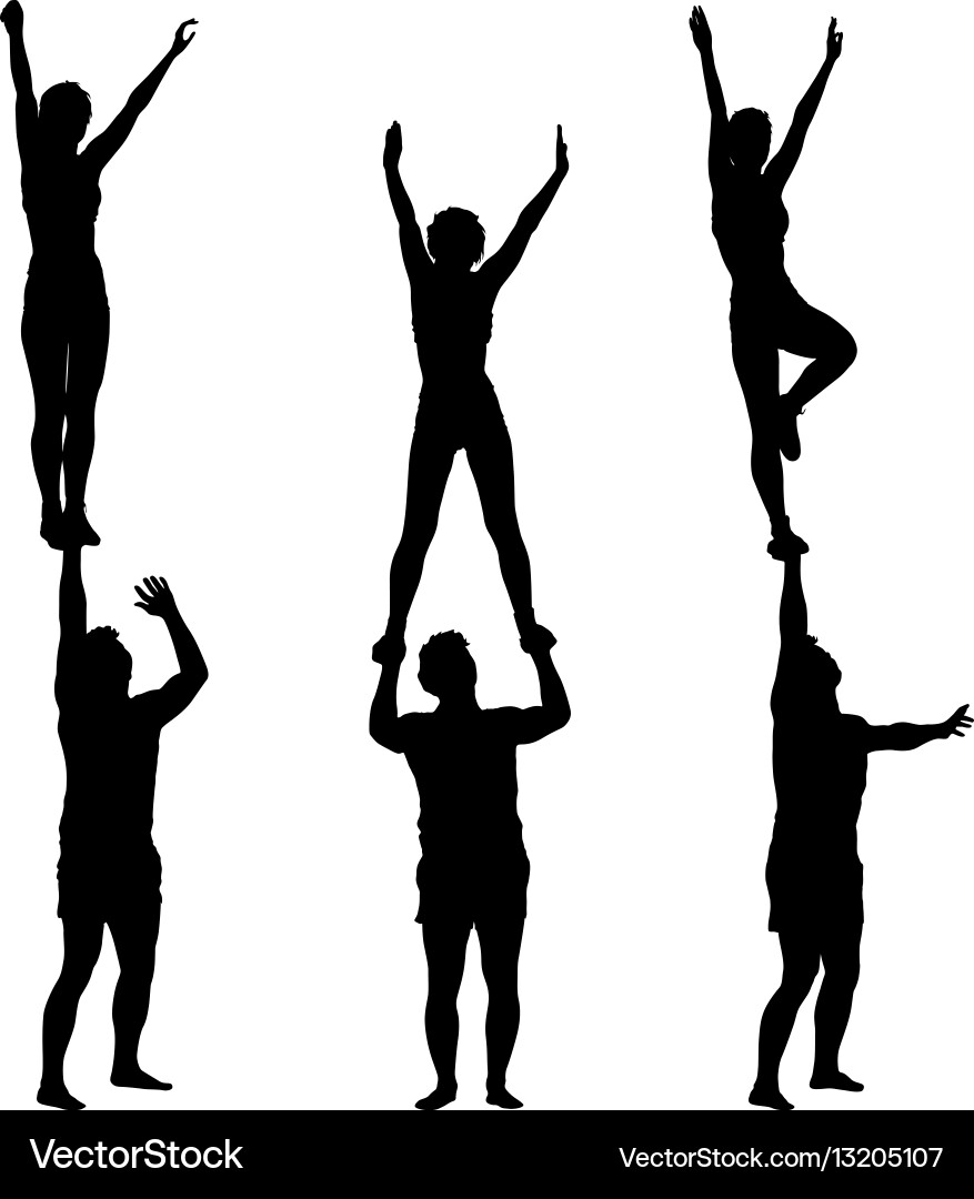 Acrobats in Dynamic Pose vector image