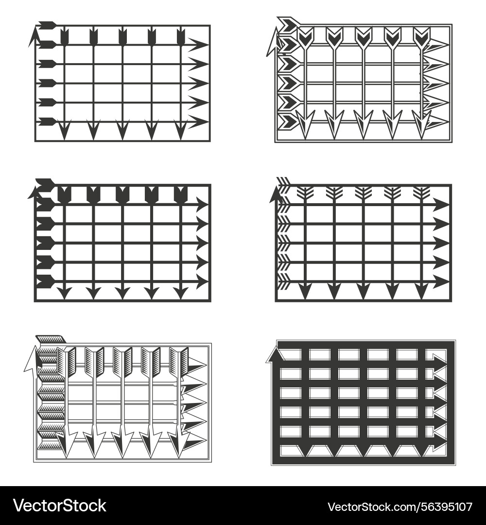 Arrow table design chart grid layout geometric Arrow table design chart grid layout geometric vector image