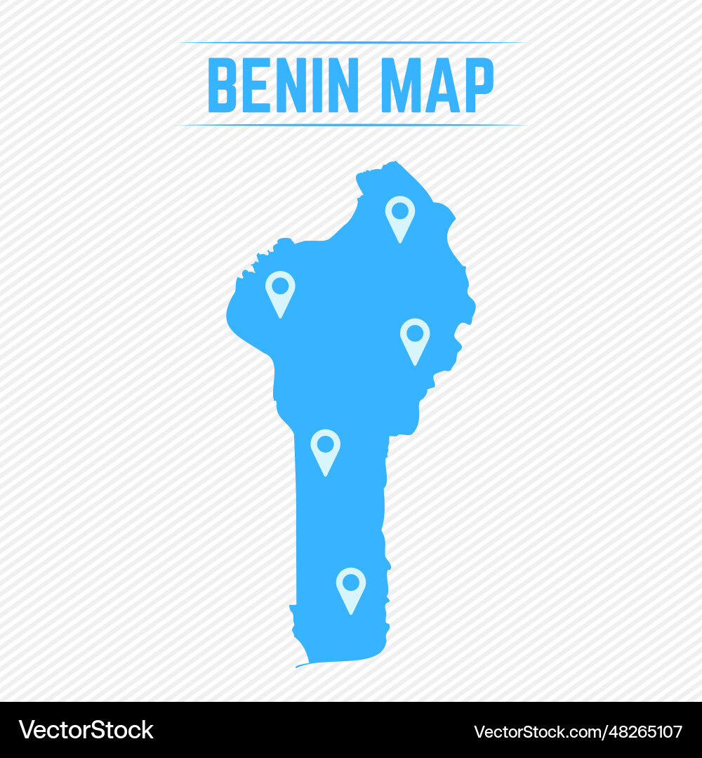 Benin simple map with icons Vector Image