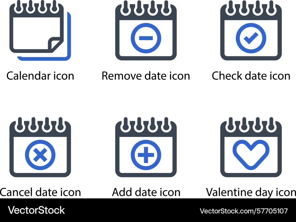Calendar remove date check cancel add Vector Image