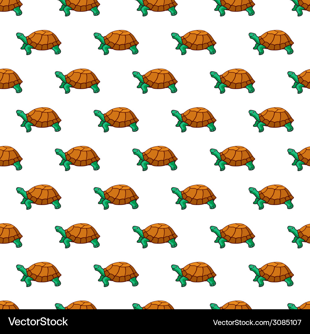 Cartoon Turtle Pattern vector image