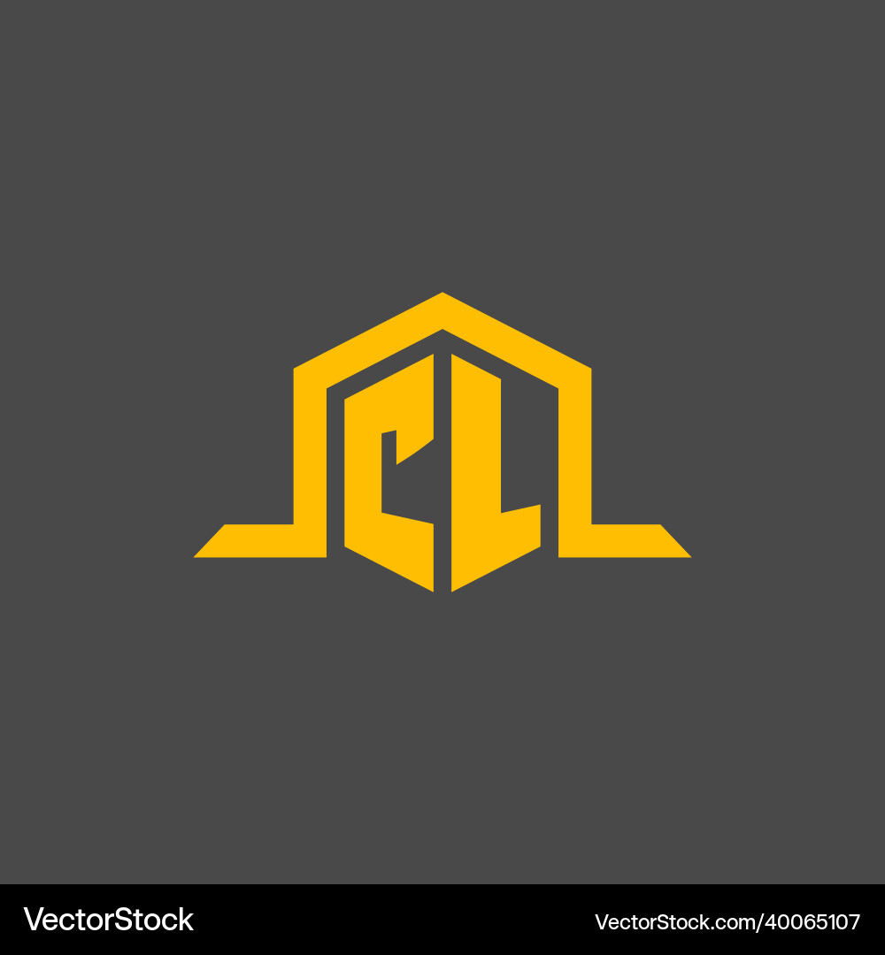 Cl monogram initial logo with hexagon style design Cl monogram initial logo with hexagon style design Vector Image