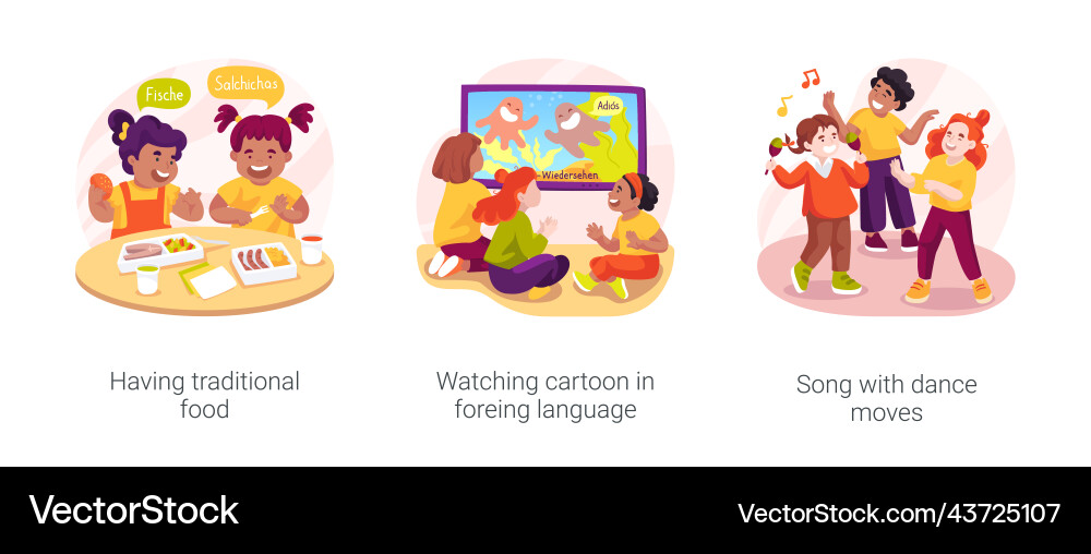Creative learning of foreign language isolated Creative learning of foreign language isolated Vector Image