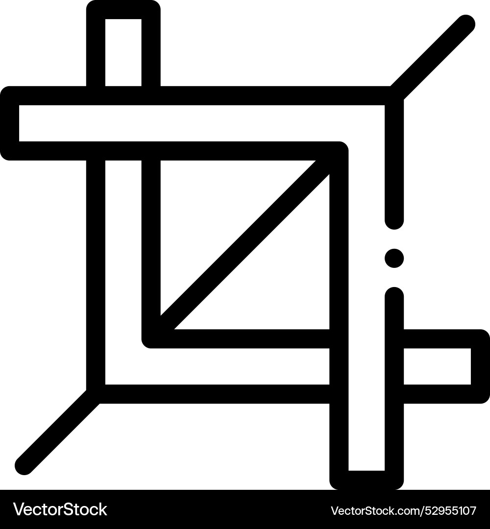 Crop tool icon thin linear style design isolated Crop tool icon thin linear style design isolated vector image