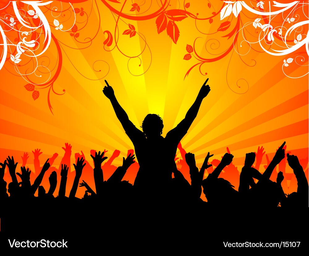 Energetic Celebration Crowd Vector Image