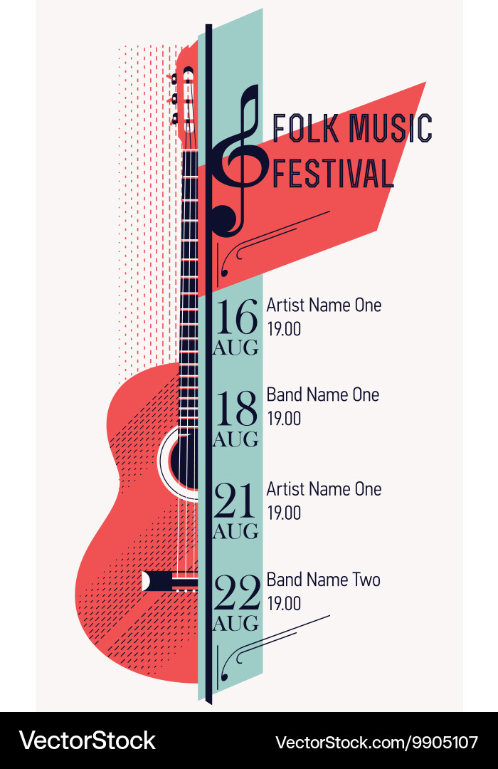 Folk Music Festival Banner Vector Image