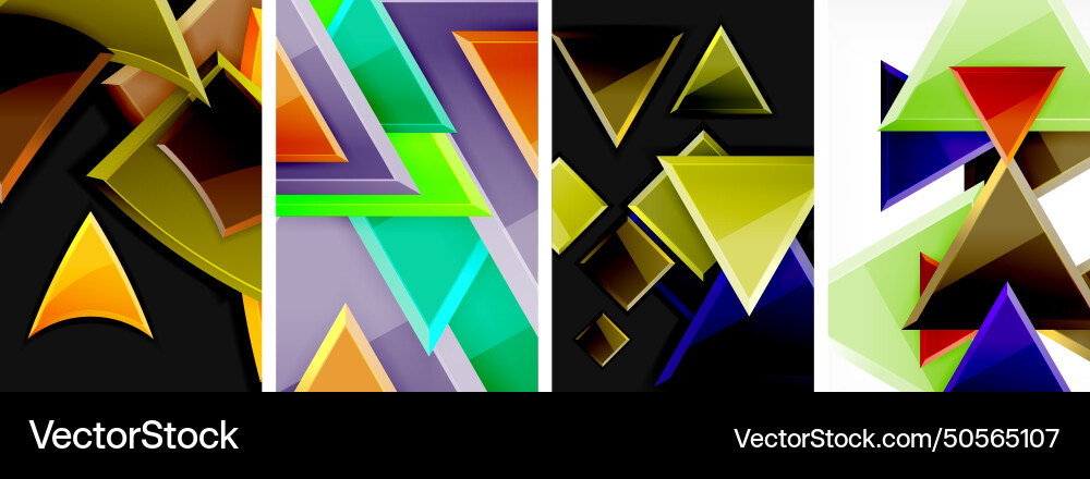 Glossy Dreiecke geometrische Poster-Set Glossy Dreiecke geometrische Poster-Set vektorbild