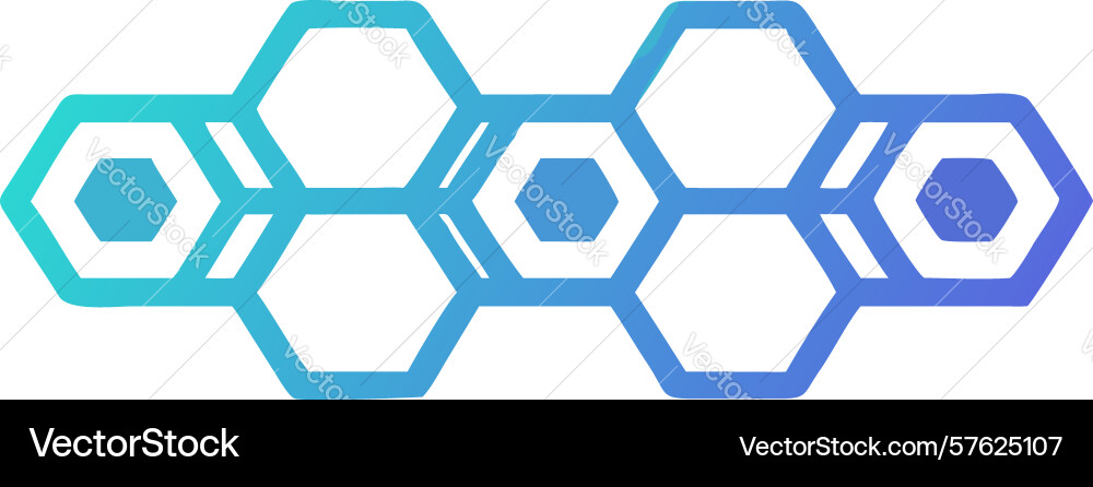 Hexagonal grid connection icon for blockchain vector image