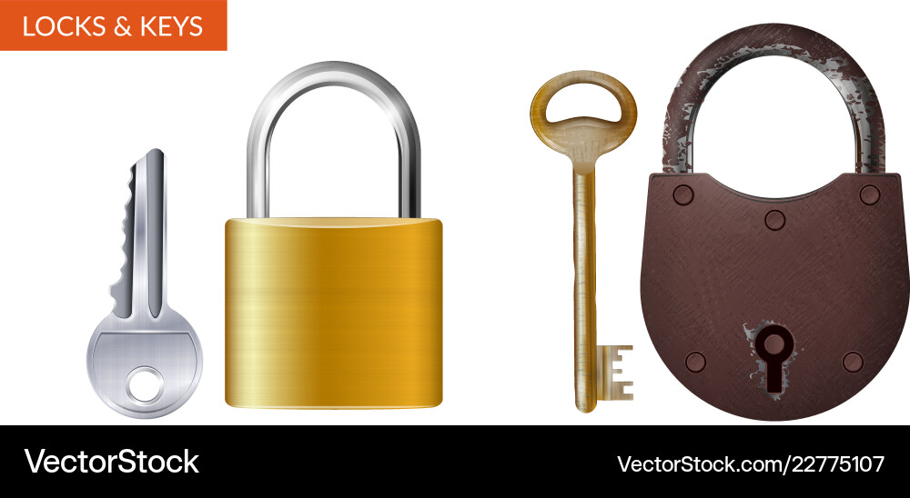 Locks and keys Locks and keys vector image