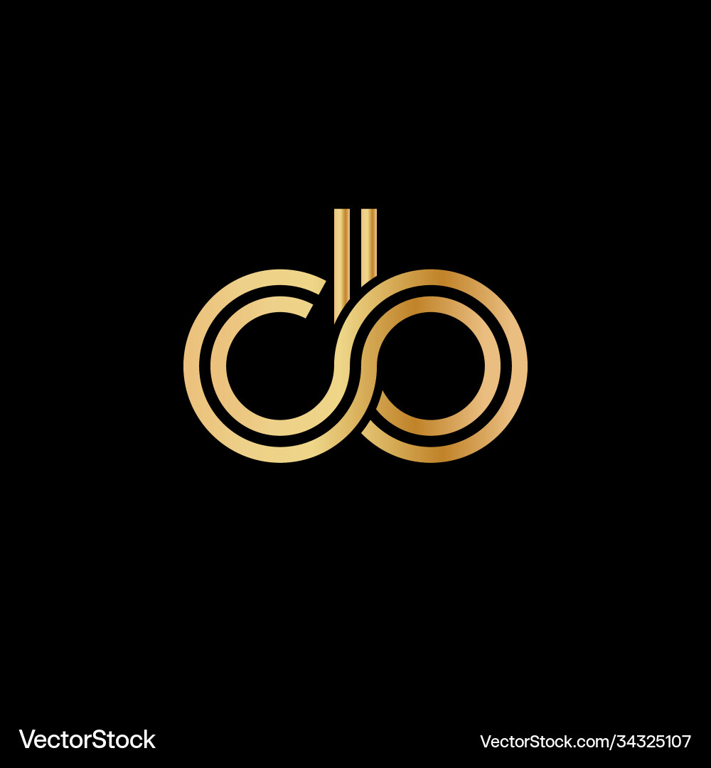 Lowercase letters c and b flat bound design Lowercase letters c and b flat bound design vector image