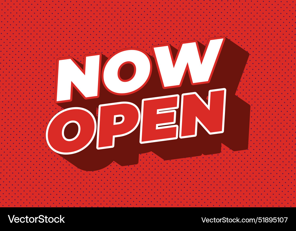 Now open text effect in 3d style with good colors Vector Image