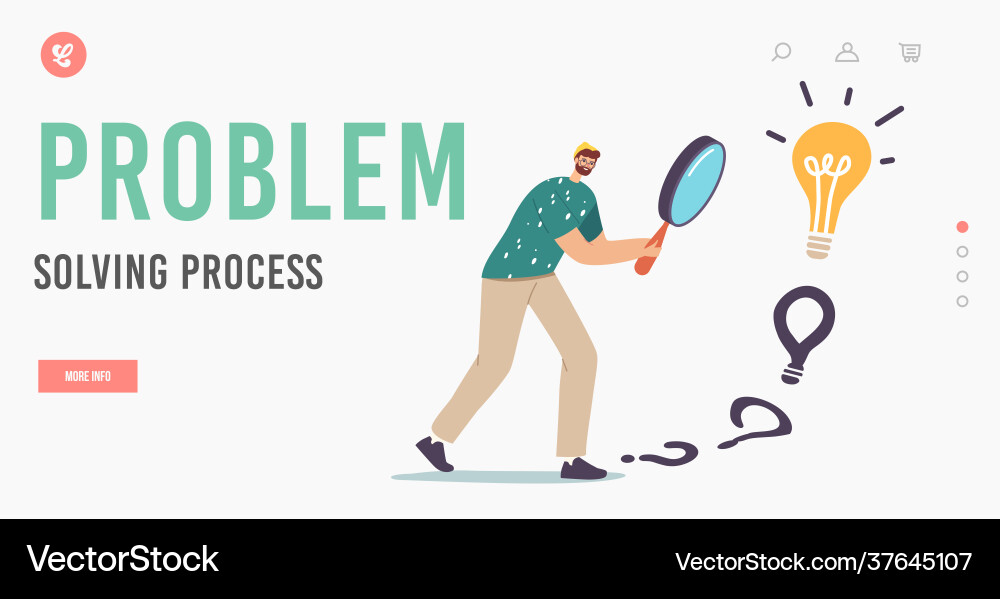 Problemlösung Prozess Landing Page Template vektorbild