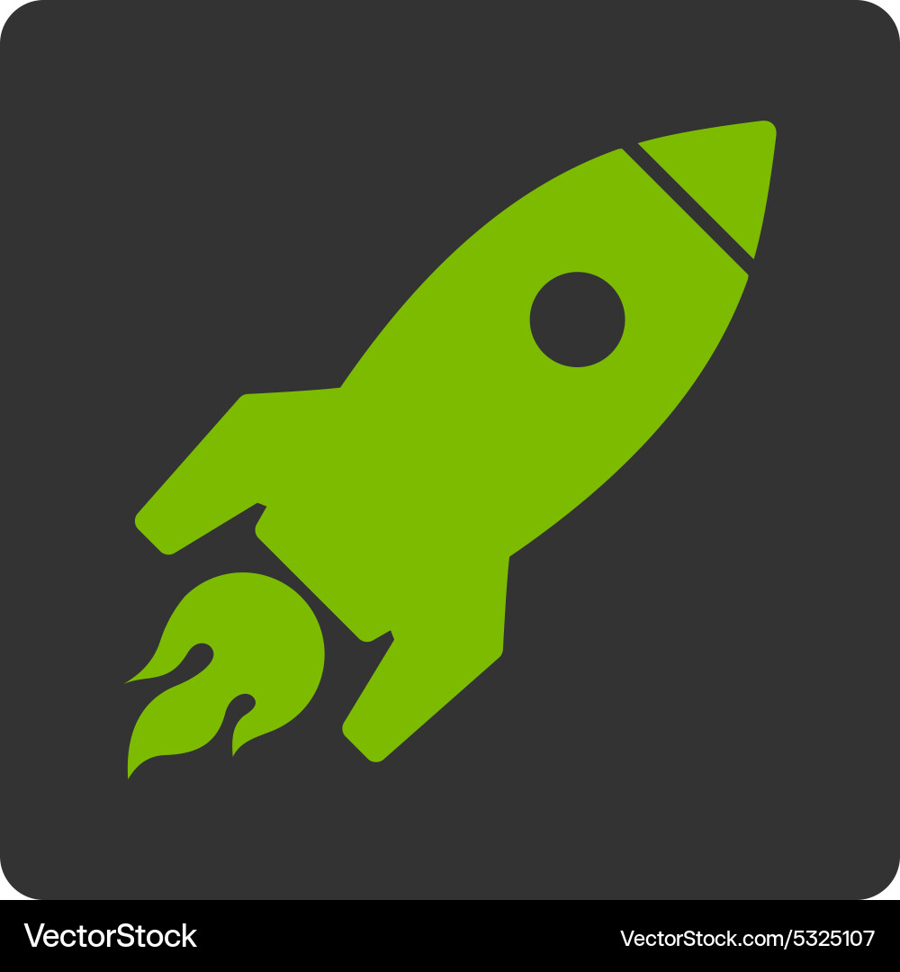 Rocket launch icon from commerce buttons overcolor Vector Image