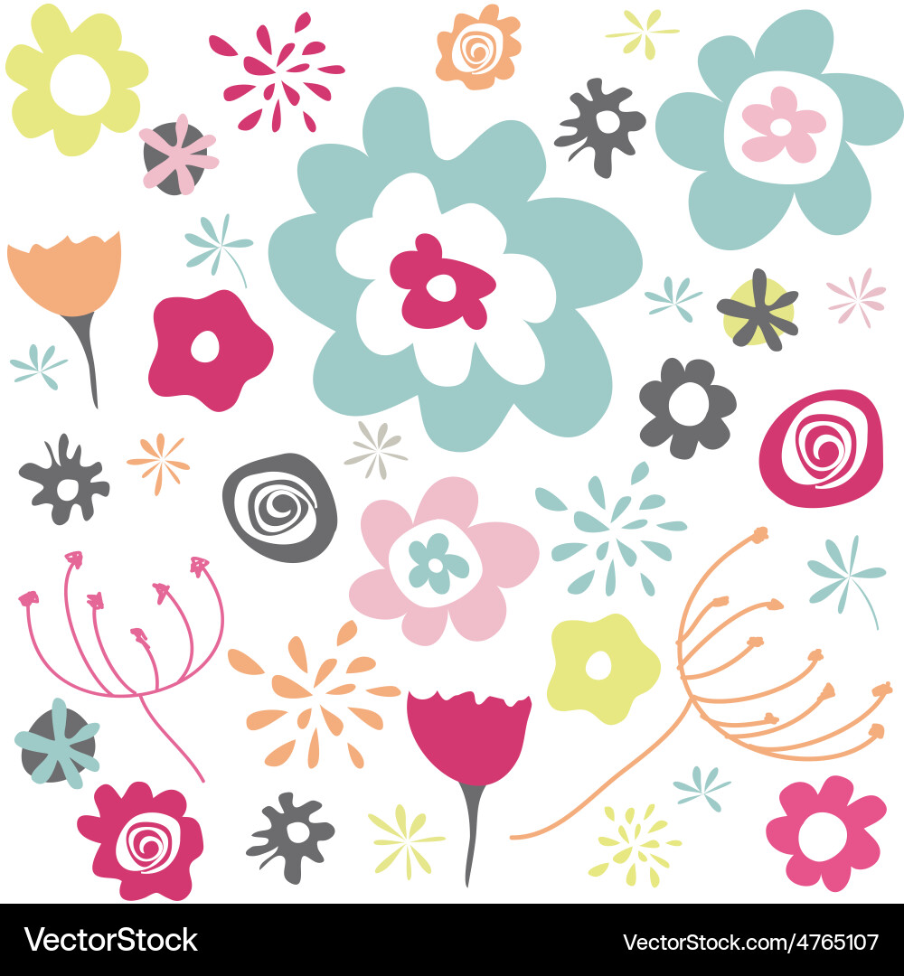 Seamless floral pattern wallpaper Vector Image
